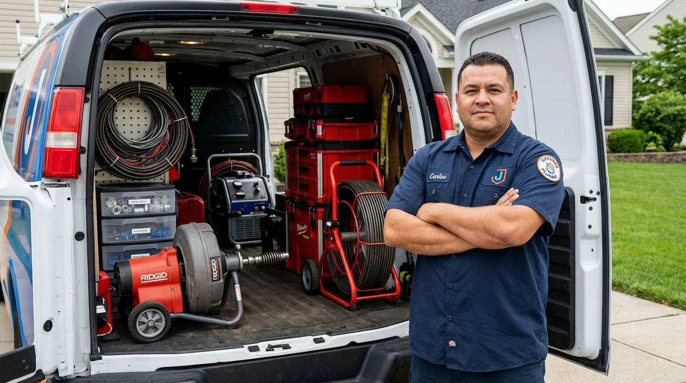 Professional drain cleaning equipment and Johns Plumbing LLC plumber in Richland